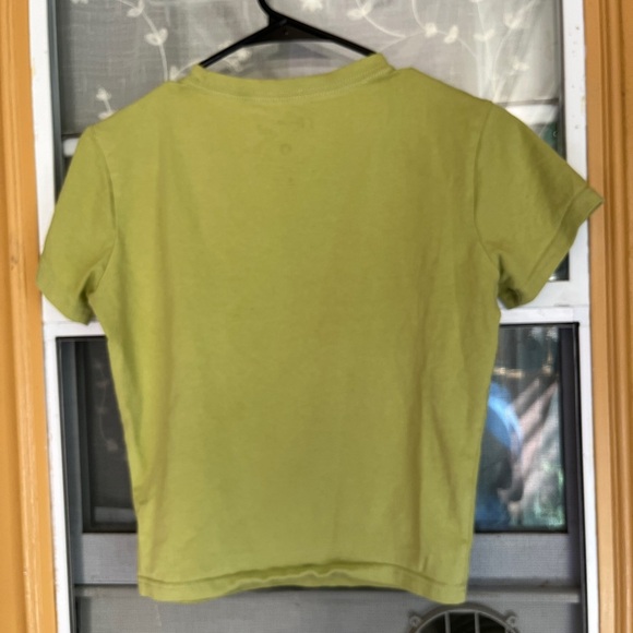 Adult Crop Green Graphic T-Shirt - Picture 2 of 3